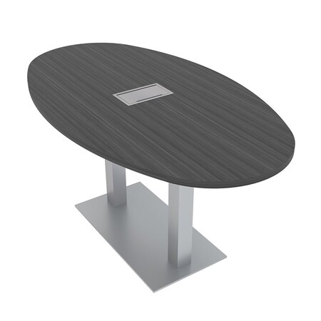 Skutchi Designs 33.5 in W, 69.5 in L, 29 in H, Engineered Wood Top, Grey HAR-BOVL-34X70-DOU-ELEC-ASIANNIGHT